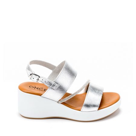 Alternative view of Ženske kožne sandale Once-36687 sive na platformu